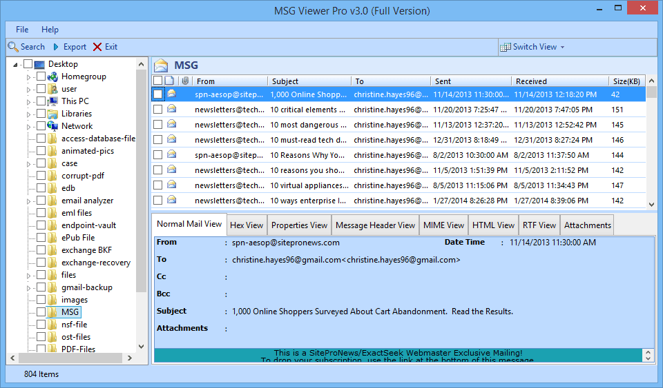 Extract Attachments From MSG Files Software