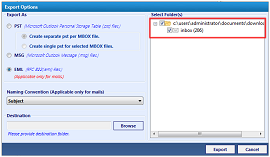 Export MBX file to EML