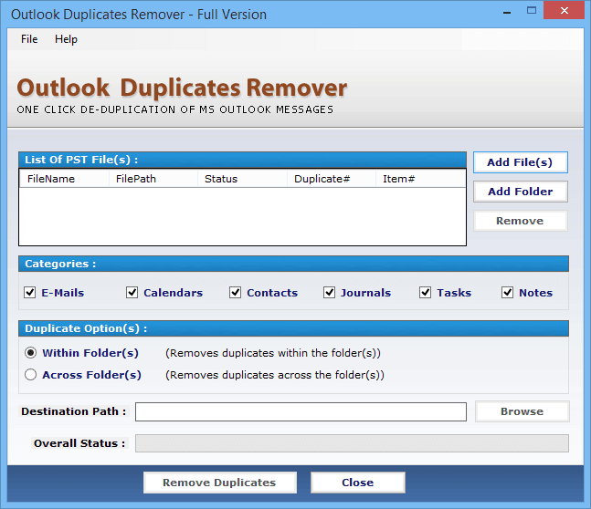 outlook duplicate item remover