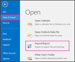 Import/Export Outlook Data File