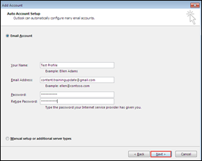 Auto Account Setup with Outlook