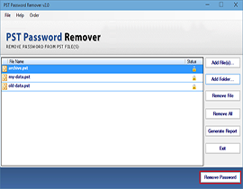 extract, remove password from pst file